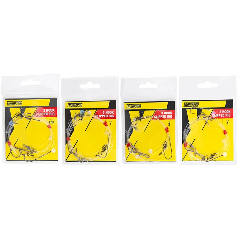 TronixPro Hand Tied 3 Hook Clipped Rigs
